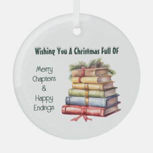 Booklovers  glass tree decoration