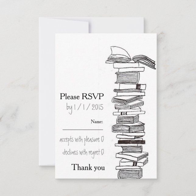 Booklovers Wedding Invitation RSVP Card (Front)