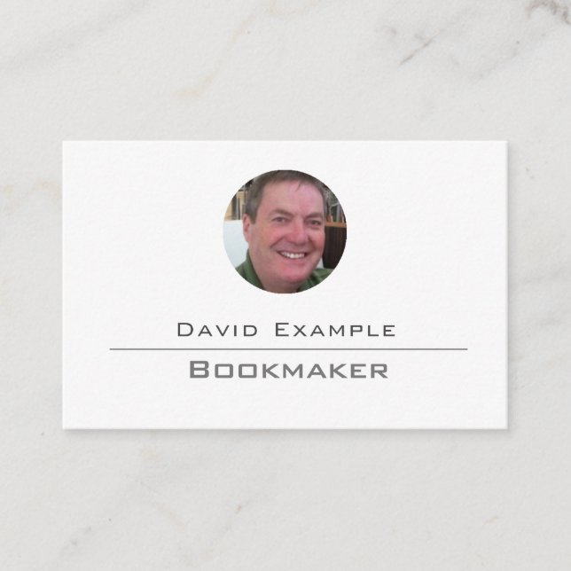 Bookmaker with Photo of Holder Business Card (Front)