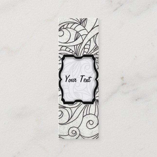 Bookmark Business Card Floral abstract background (Front)