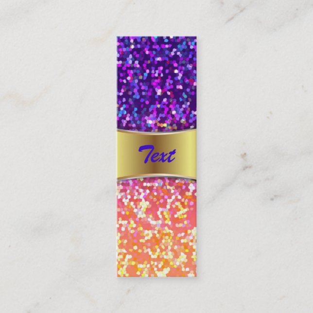 Bookmark Business Card Glitter Graphic Background (Front)