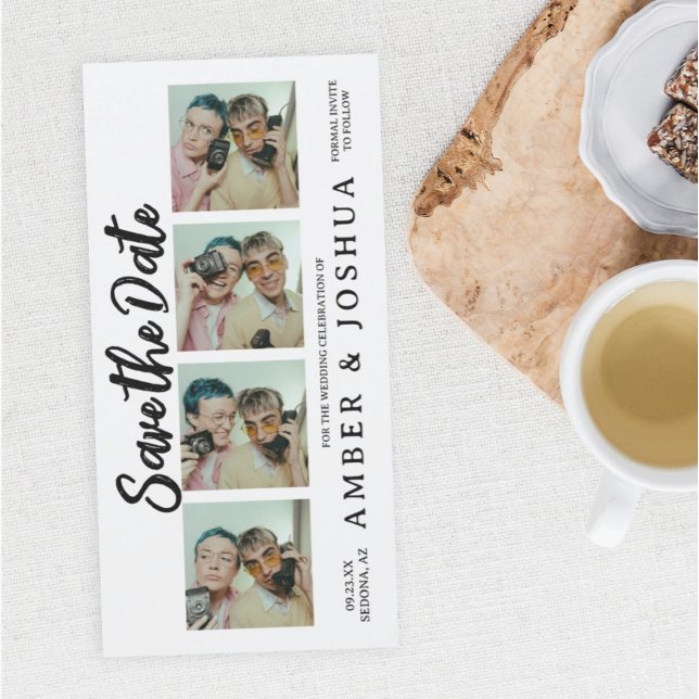 Bookmark Photo Booth Rustic Save The Date (Creator Uploaded)