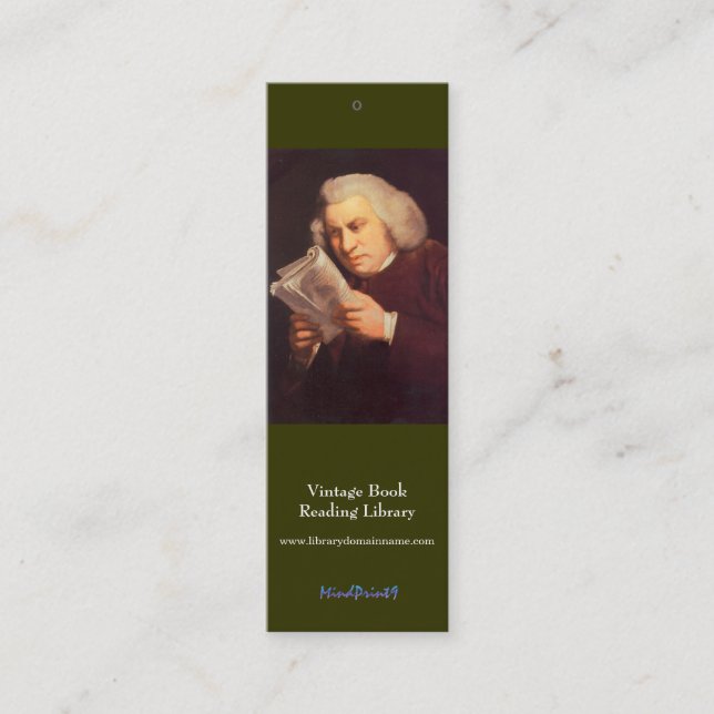 Bookmark - Samuel Johnson Mini Business Card (Front)