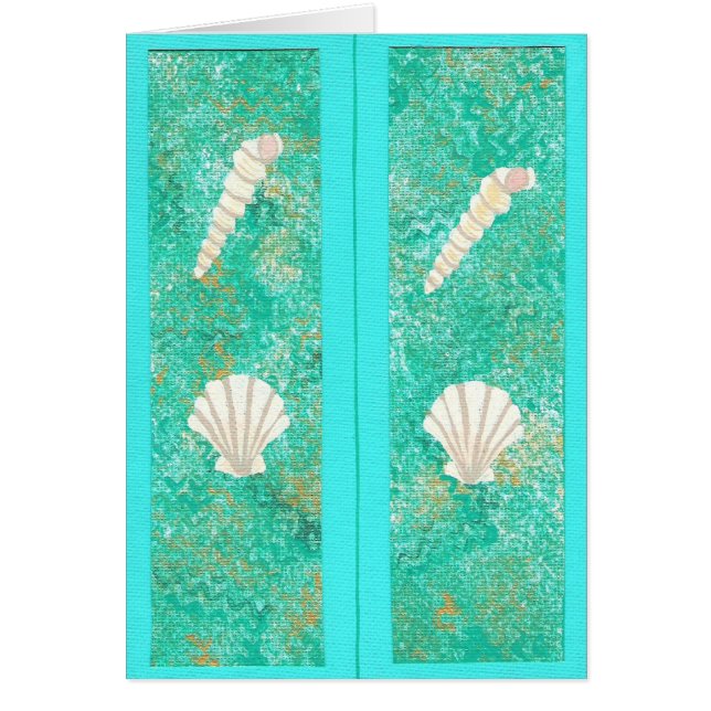 Bookmark Seashells on green card (Front)