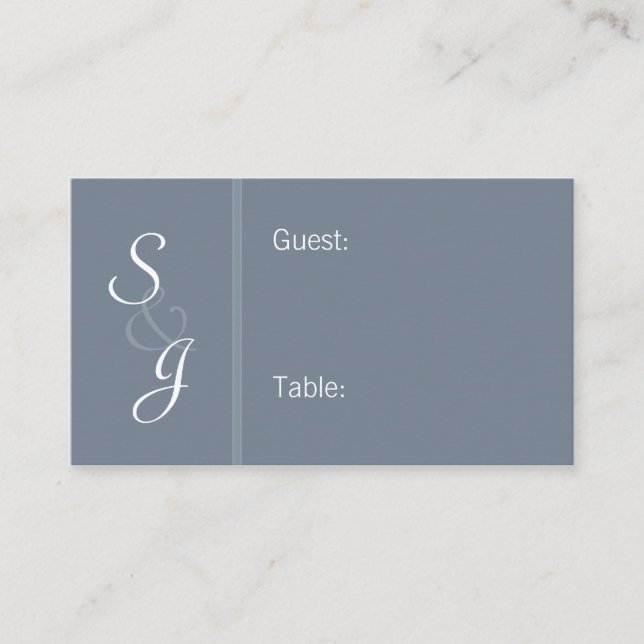Bookmarked Reception Seating Cards-slate blue Place Card (Front)