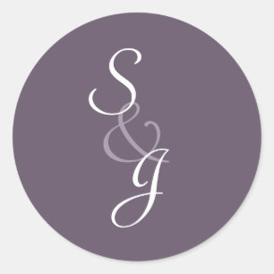 Bookmarked Wedding Envelope Seal-eggplant Classic Round Sticker
