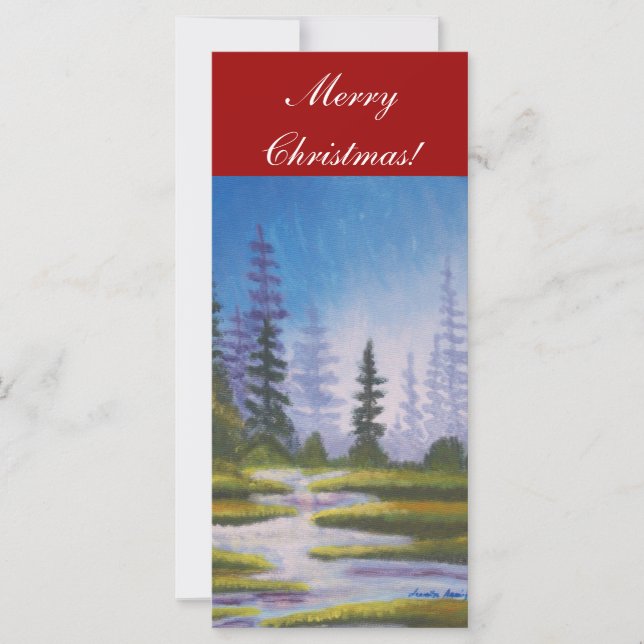 Bookmarker Merry Christmas Pine Forest (Front)