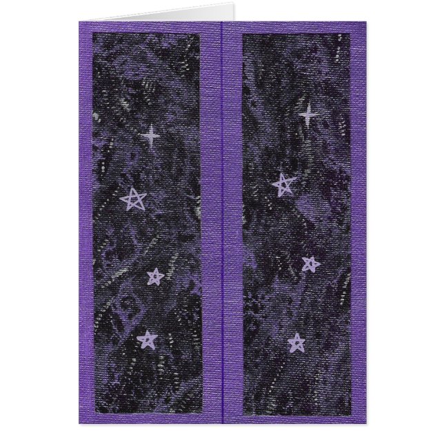 Bookmarks Purple Starry Night Card (Front)