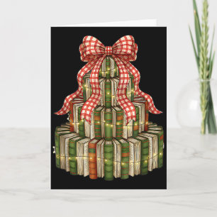 Bookmas Tree Christmas Librarian Book Lover Holida Card