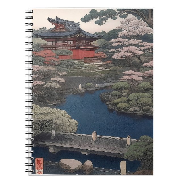 Booknote - Temple on the river - Japan Notebook (Front)