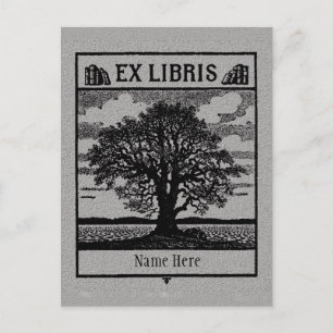 Bookplate Ex Libris Tree in Field Postcard