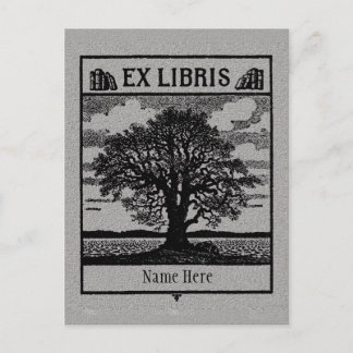 Bookplate Ex Libris Tree in Field Postcard