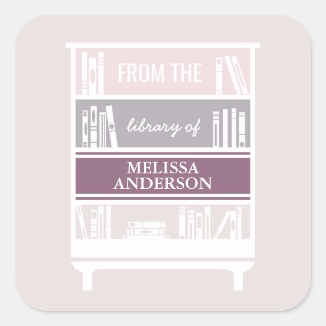 Bookplate From The Library Of Square Stickers (Front)