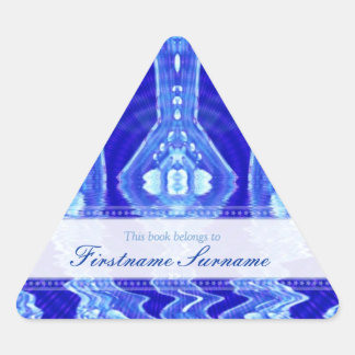 Bookplate : Liquid Blue Triangle Sticker
