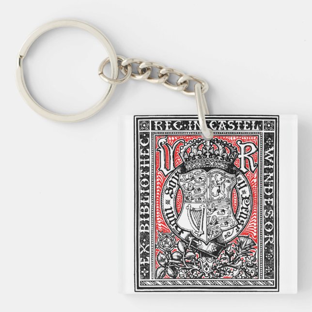 Bookplate Queen Victoria at Windsor Castle Key Ring (Front)