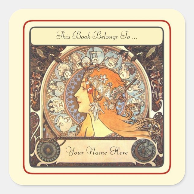 Bookplate Square Sticker (Front)