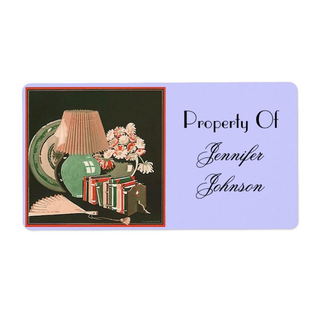 Bookplates Books Belongings Property Of Your Name (Front)