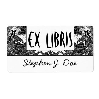 Bookplates Dragons in Dungeon Bookend EX LIBRIS