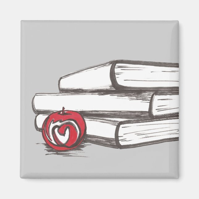 Books + An Apple | Magnet | Customisable (Front)