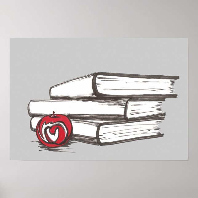 Books + An Apple Poster | Customisable (Front)