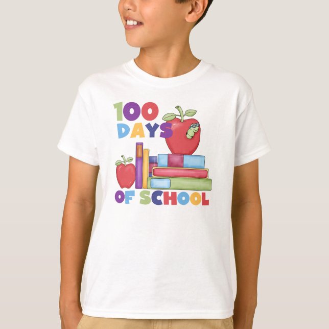 Books and Apples 100 Days of School Tshirts (Front)