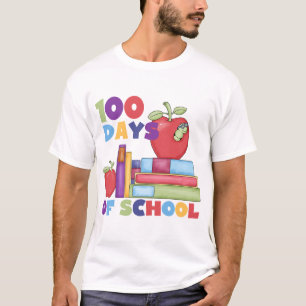 Books and Apples 100 Days of School Tshirts