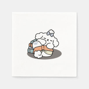Books and Barks – Cute Sleepy Dog Reading Design Napkin