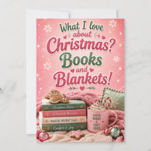 Books and Blankets Funny Christmas Invitation