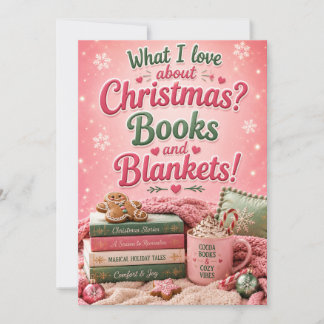 Books and Blankets Funny Christmas Invitation