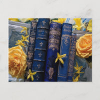 Books and Blossoms (Blue & Yellow)