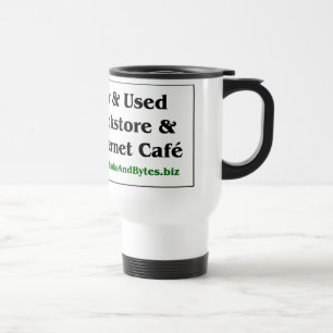 Books and Bytes travel mug, white Mug