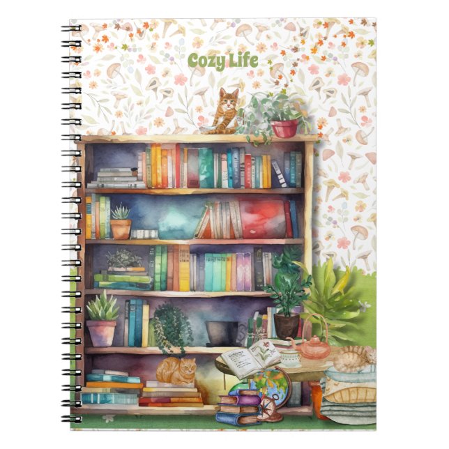 Books and Cat Lovers Hygge Birthday Retirement   (Front)