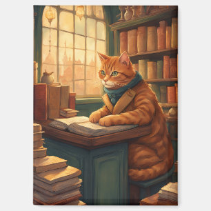 books and cats magnet