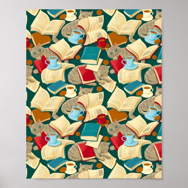 Books and cats poster (Front)