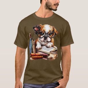 Books and Coffee and Dogs and Social Justice 90 T-Shirt