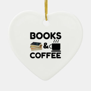 Books And Coffee Ceramic Tree Decoration