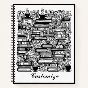 Books And Coffee Color Me Doodle  