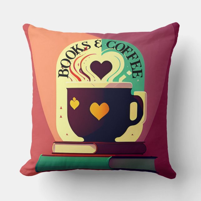 Books And Coffee Cushion (Front)