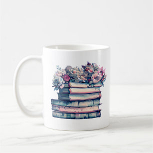 Books and Coffee is All I Need Vintage Flowers Mug