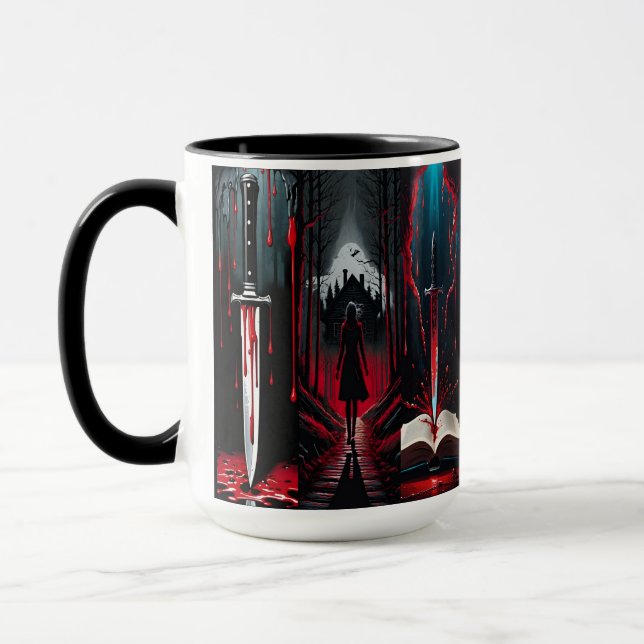 Books And Daggers Thriller Lover Mug (Left)