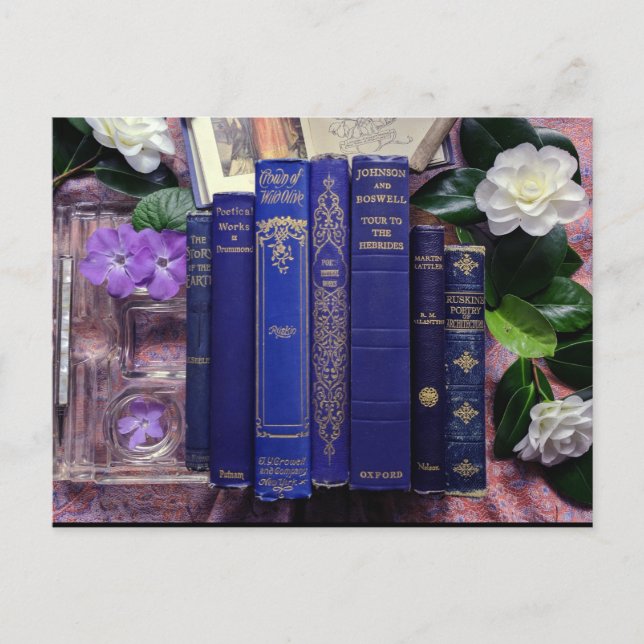 Books and Flowers (Camellia) Postcard (Front)
