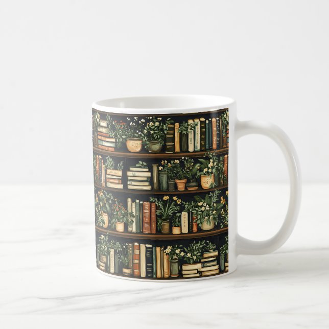 Books and Flowers Coffee Mug (Right)