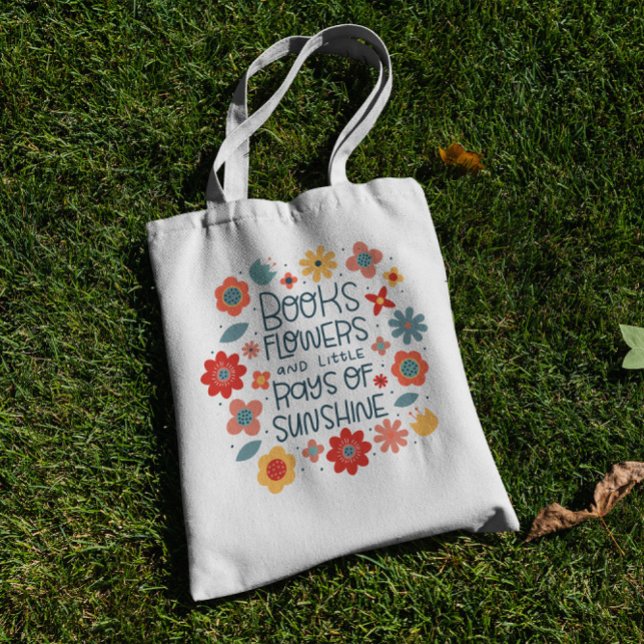 Books And Flowers Tote Bag (Creator Uploaded)