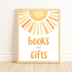 Books and gifts boho bright colourful sunshine poster