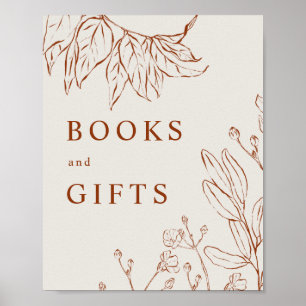 Books and Gifts Botanical Baby Shower Poster
