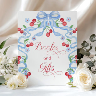 Books and gifts Cherry on top Blue Bow Poster