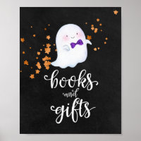 Books and Gifts Halloween Baby Shower Sign