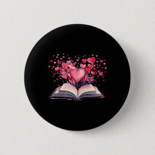 Books And Hearts Teacher Bookworm Bookish Valentin 6 Cm Round Badge