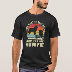 Books And Newfie For Men Women Newfoundland Dog Da T-Shirt
