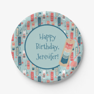 Books and Reading Bookmarks Illustrated Birthday Paper Plate